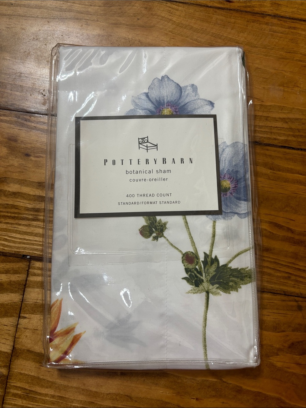Pottery Barn 400 Thread Count Botanical Sham, Brand New in Package